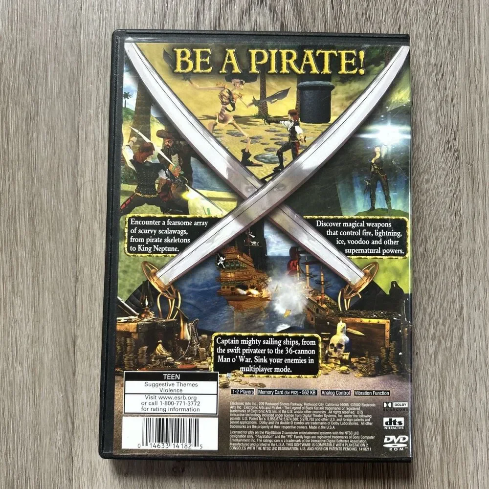 Pirates: The Legend of Black Kat PlayStation 2 PS2 Black Label Tested w/ Manual